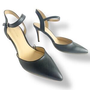 Marc Fisher Dalula Black Vegan Slingback Pointy Toe 4" Strappy Corpcore Heels 10